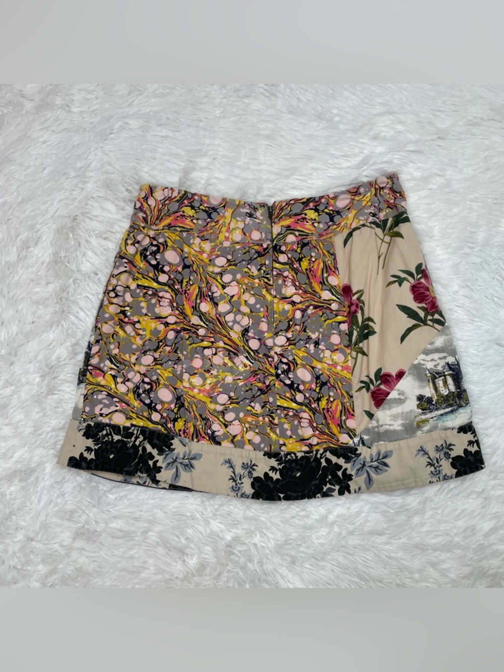 Anthropologie Leifnotes Mini Skirt Womens Size 12 Fortress Floral Pleated Short - Picture 2 of 11